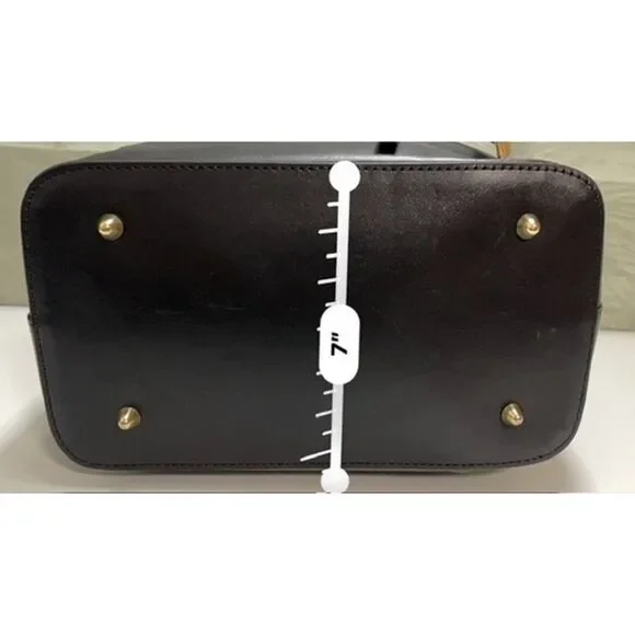 NWT Viola Castellani smooth black leather bucket bag - Picture 12 of 12